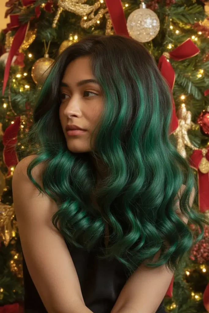 Emerald Green Christmas Hair Color