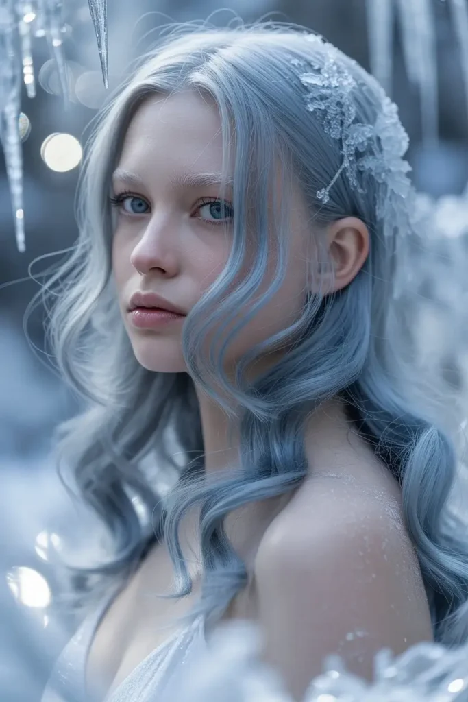 Silver Blue Christmas Hair Color