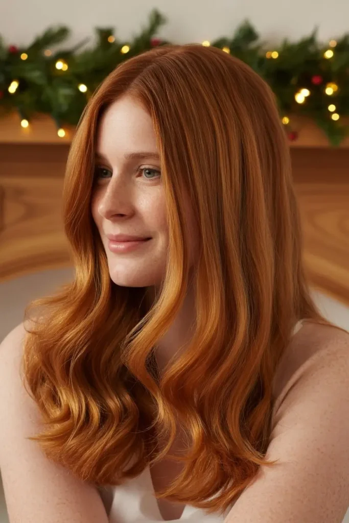 Soft Auburn Christmas Hair Color