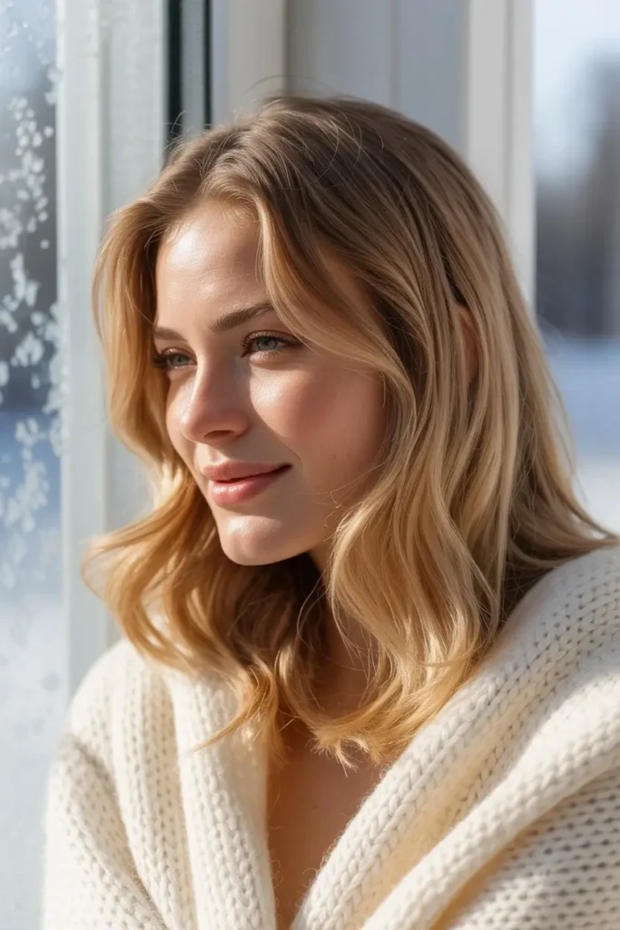 Sandy Blonde Holiday Hair Color