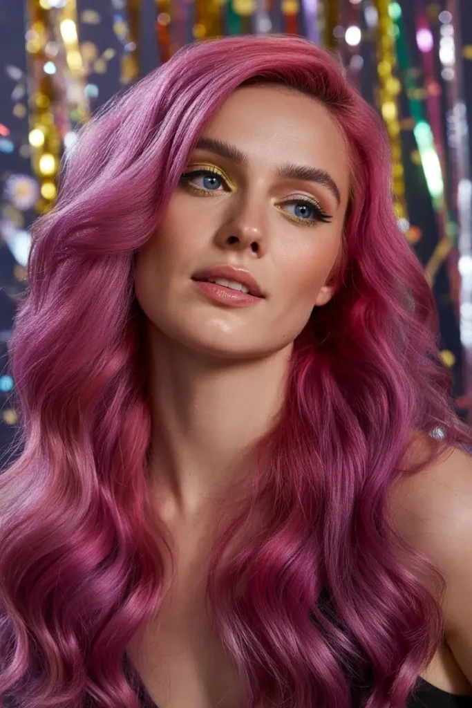 Bright Magenta Christmas Hair Color