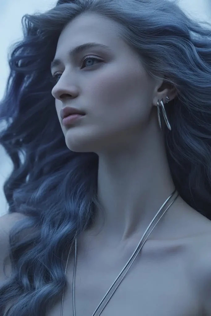 Smokey Blue Christmas Hair Color