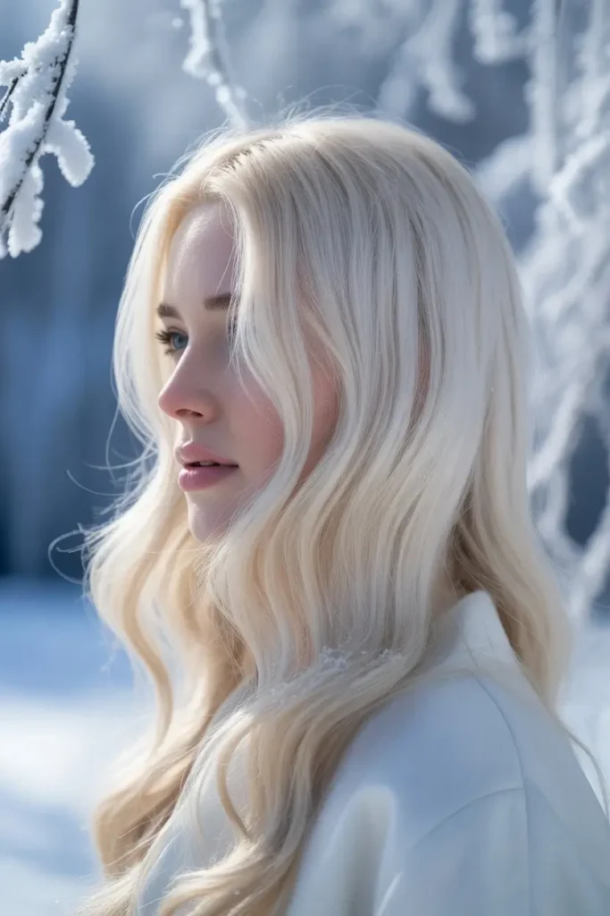 Icy Platinum Blonde Christmas Hair Color