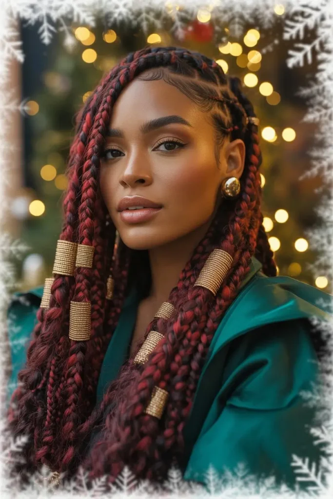 Colored Fulani Braids: Holiday Edition