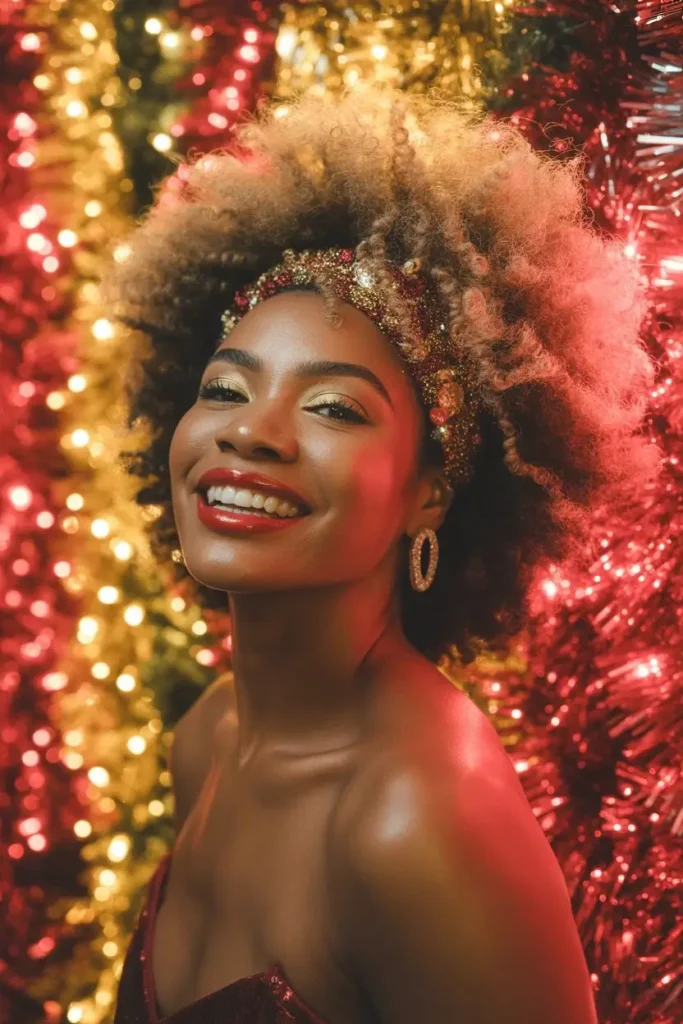 Natural Afro for Holiday Parties