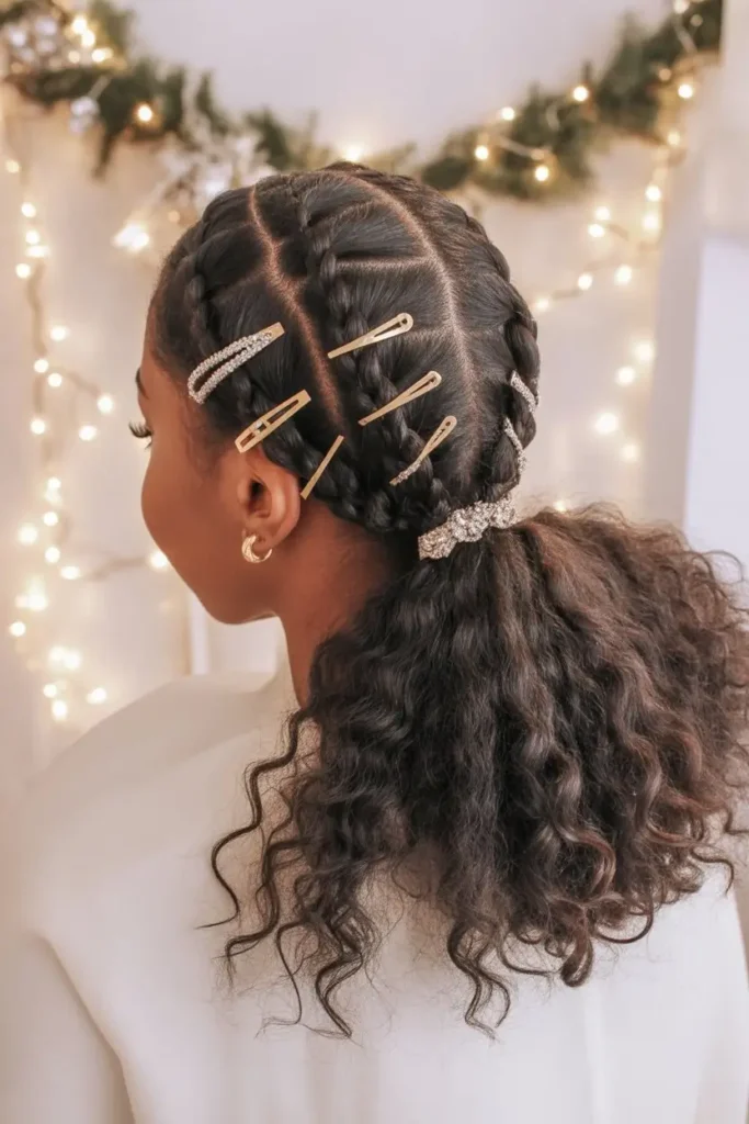 Low Sleek Ponytail for Elegant Christmas Looks