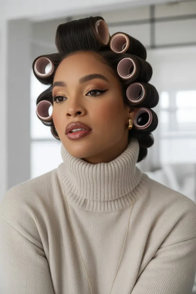 Roller Sets for Holiday Glam