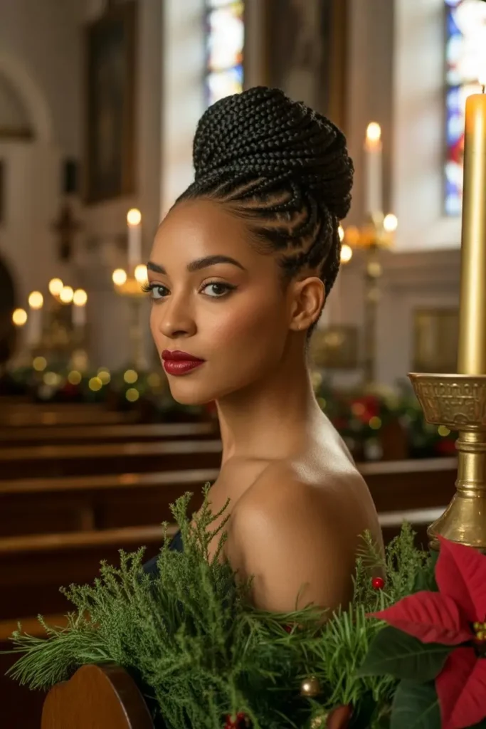 Twisted Updo for Christmas Eve
