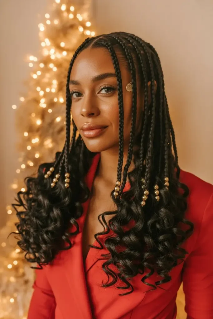 Half Braids With Curls for Holiday Events